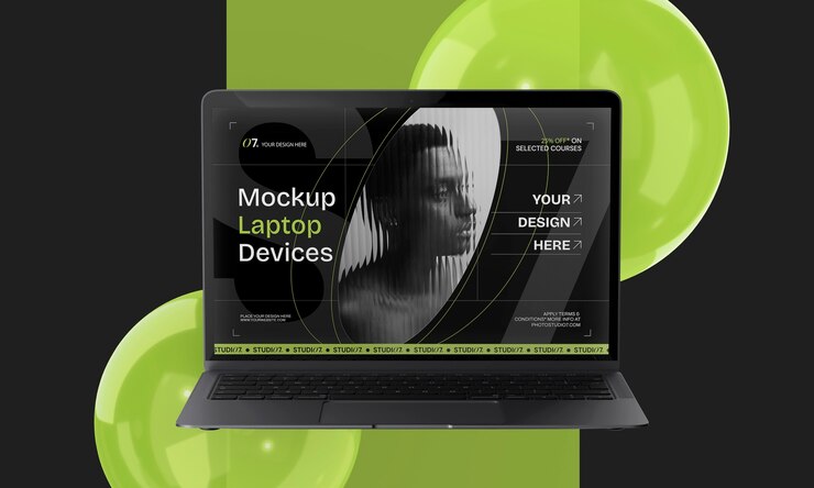PSD 3d modern technology device mock-up design