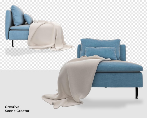 3D-Möbelsofa-Dekoration mit modernem Designdesignszenenschöpfer