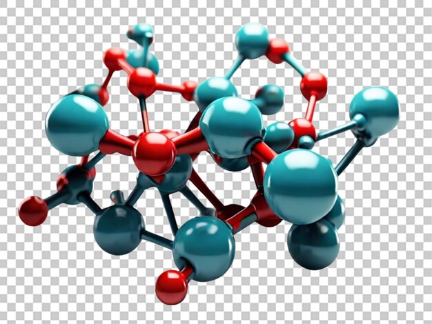 PSD 3d de moléculas sobre un fondo blanco