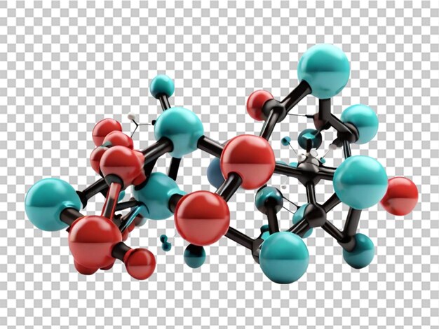 3d de moléculas sobre un fondo blanco