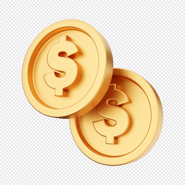 PSD 3d monedas dólar de oro