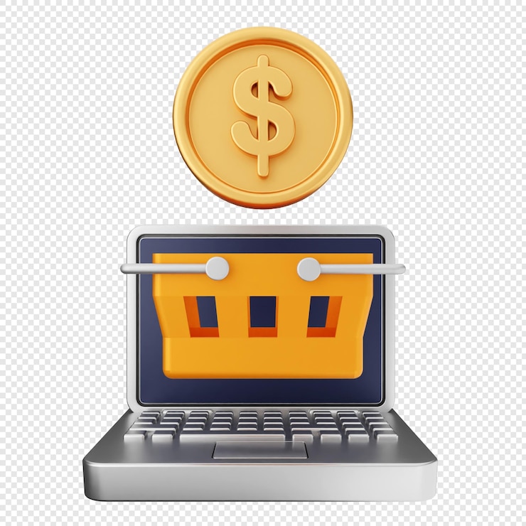 PSD 3d money transaction online shopping