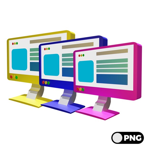 3d monitor computer illustration