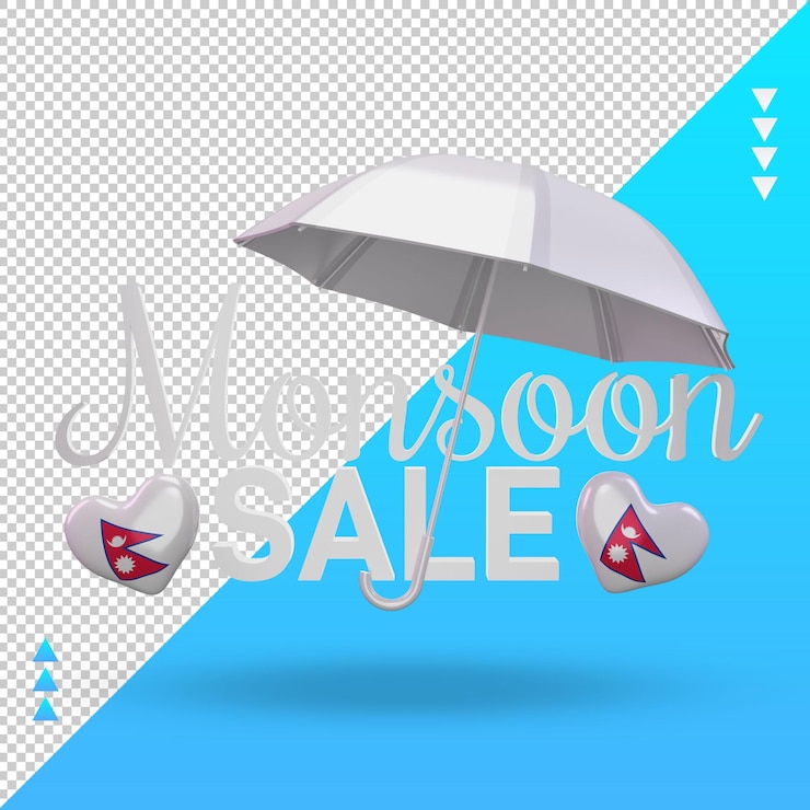 PSD 3d monsoon sale nepal flag rendering front view