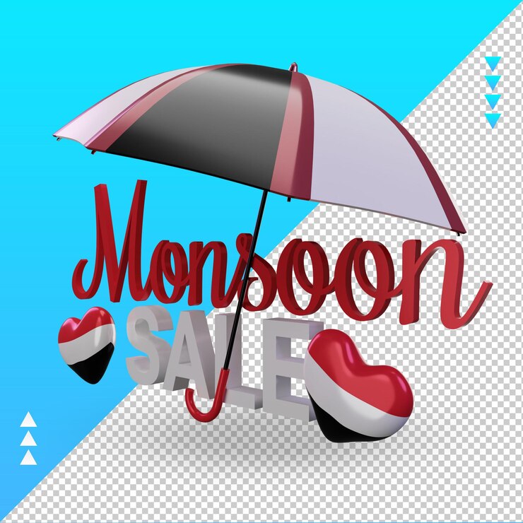 PSD 3d monsoon sale yemen flag rendering right view