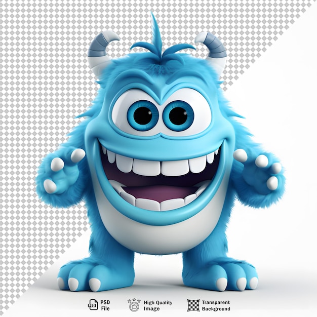 PSD 3d-monster-charakter-avatar auf durchsichtigem hintergrund