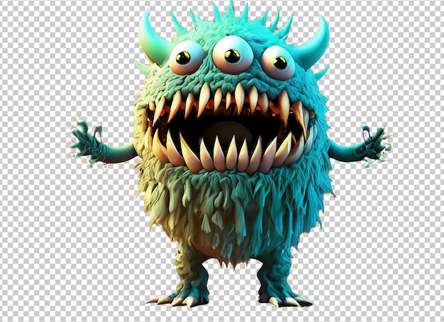 PSD 3d monstro do dia das bruxas