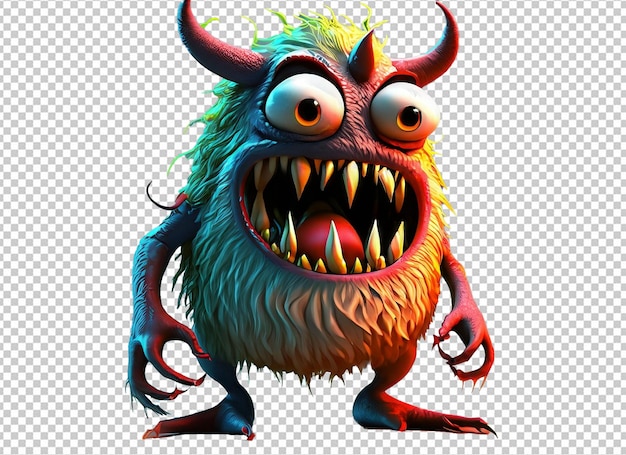 PSD 3d monstro do dia das bruxas