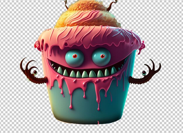 PSD 3d monstro do dia das bruxas