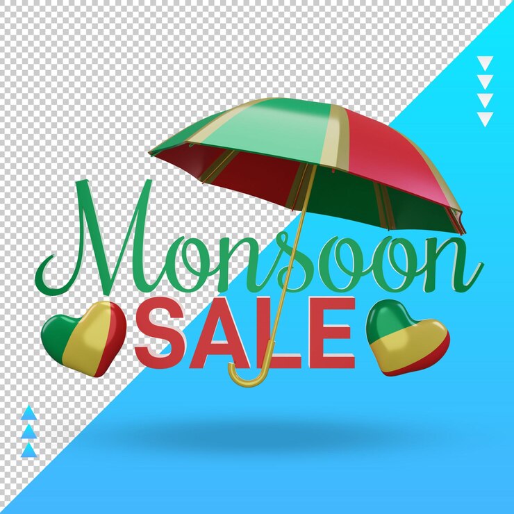 PSD 3d monzón venta república congo bandera renderizado vista frontal