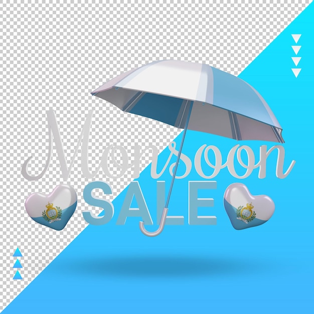 3d monzón venta San Marino bandera renderizado vista frontal