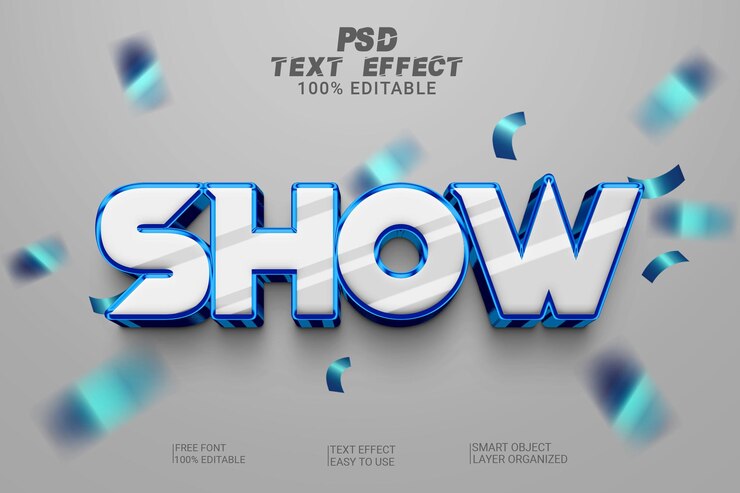 3d Mostra lo stile dell'effetto testo psd modificabile