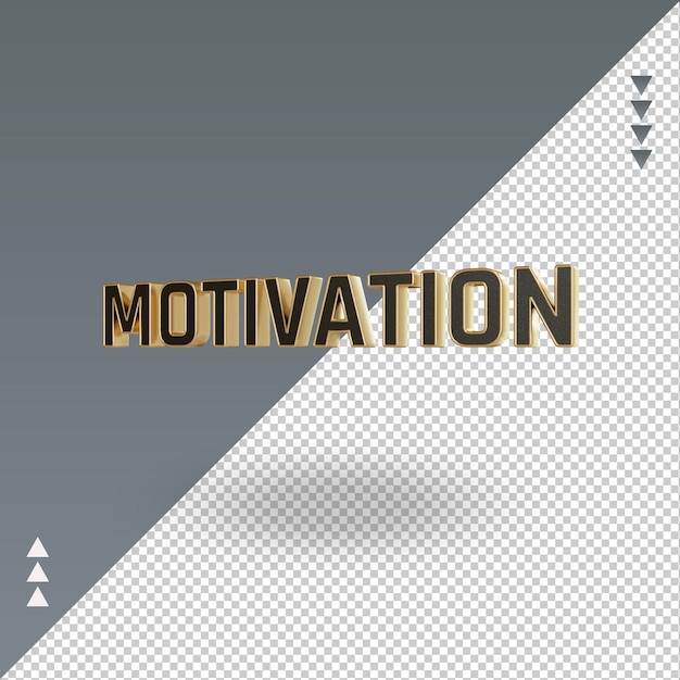 PSD 3d motivation icône or noir rendu vue droite