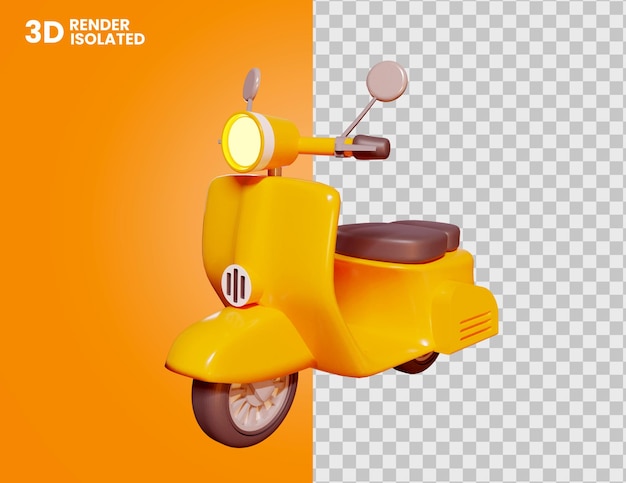 PSD 3d, moto, vespa, icône, isolé