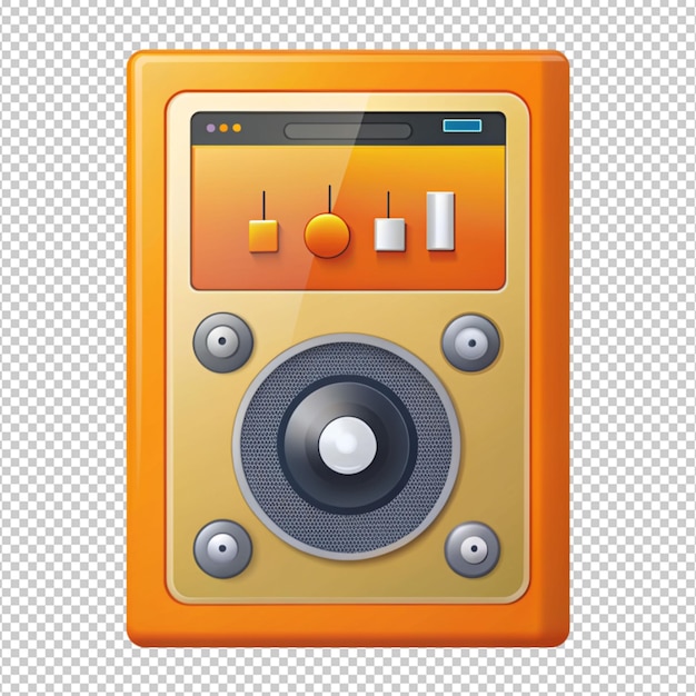 PSD 3d-mp3-player auf durchsichtigem hintergrund