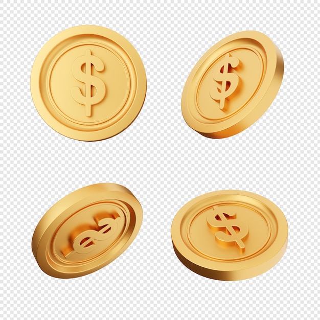 3D-Münzengeld-Dollar-Euro-Yen-Pfundsterling-Symbol-Illustration