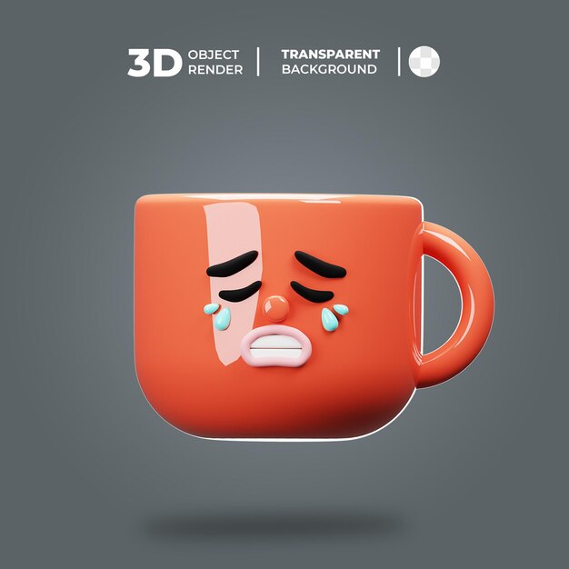 PSD 3d-mug-charakter-schrei