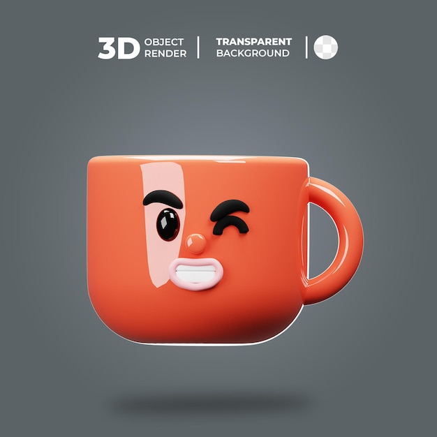 PSD 3d-mug-charakter-wink