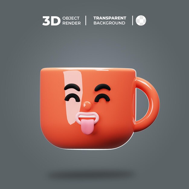 PSD 3d mug personagem zombando