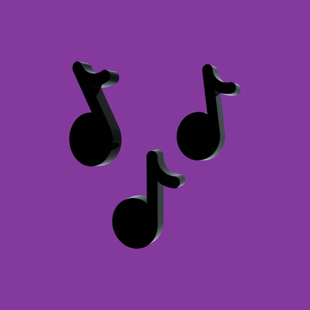 3D-Musik-Symbolen mit durchsichtigem Hintergrund
