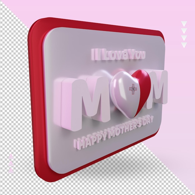 3D-Muttertag Malta-Flagge, die die linke Ansicht wiedergibt
