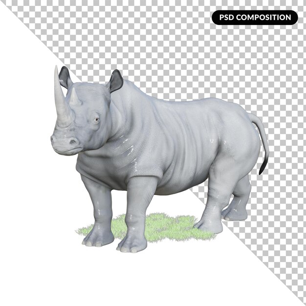 PSD 3d-nashorn-illustrationswiedergabe