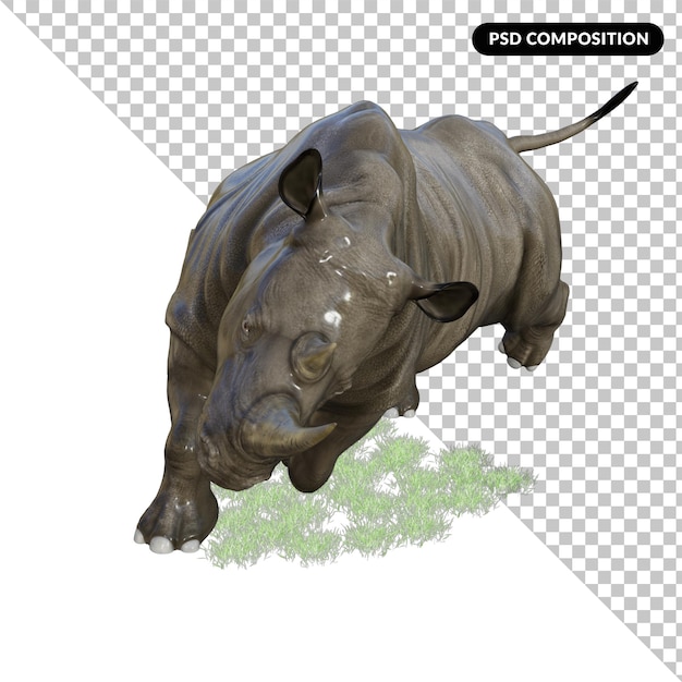 3D-Nashorn-Illustrationswiedergabe