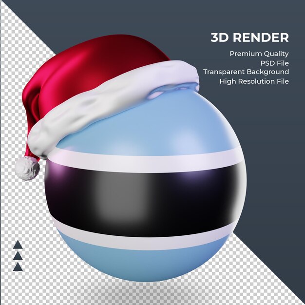 3d navidad santa claus cap bandera de Botswana representación derecha vista