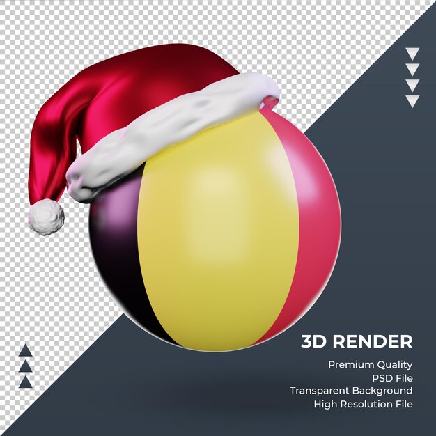 3d, navidad, santa claus, gorra, bélgica, bandera, interpretación, vista delantera