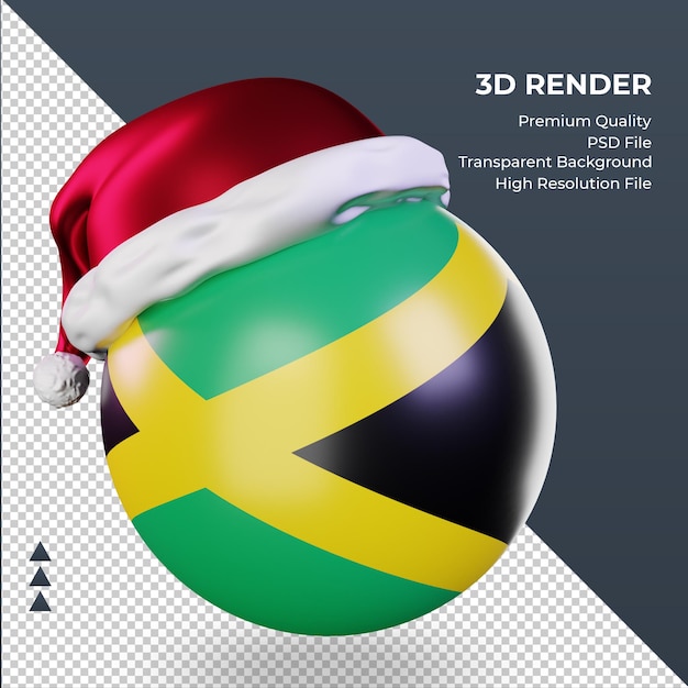 PSD 3d, navidad, santa claus, gorra, jamaica, bandera, interpretación, derecho, vista