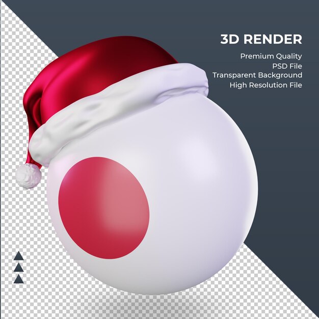 3d, navidad, santa claus, gorra, japón, bandera, interpretación, derecho, vista