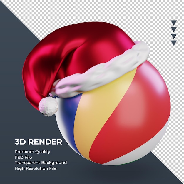 3d, navidad, santa claus, gorra, seychelles, bandera, interpretación, izquierda, vista