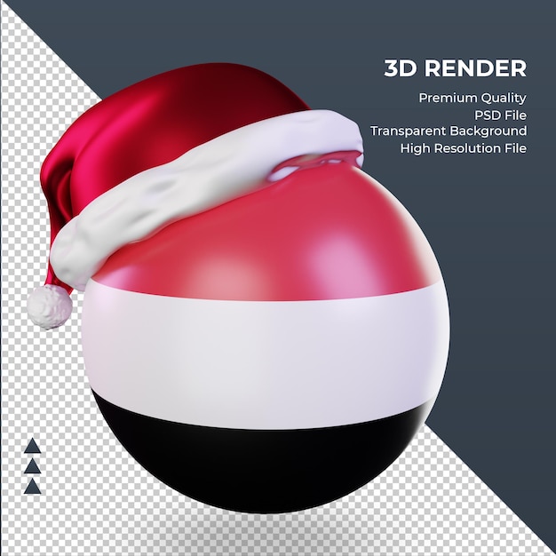 3d, navidad, santa claus, gorra, yemen, bandera, interpretación, derecho, vista