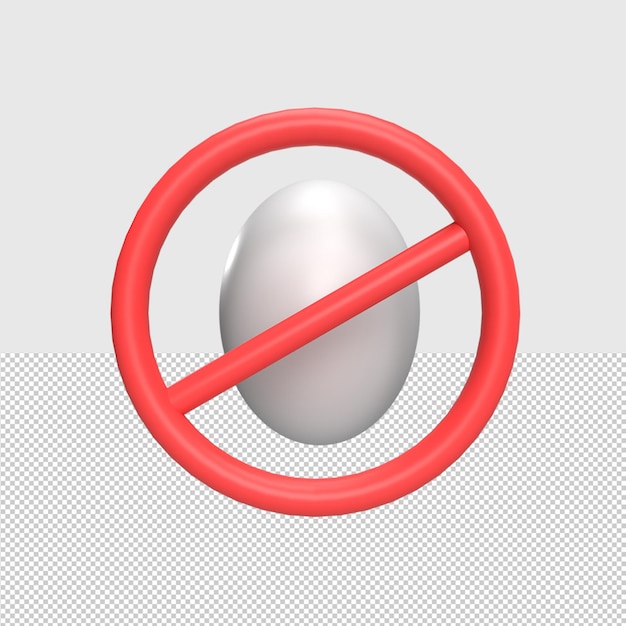 3D Nessuna illustrazione di rendering di uova