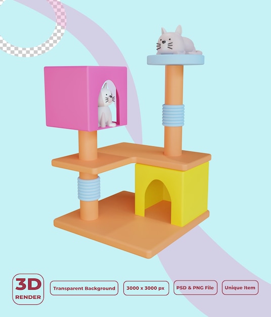 3D Nettes Katzenhaus