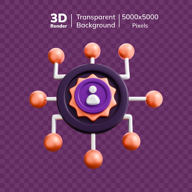 3D-Netzwerkkonzept mit Verbindungen