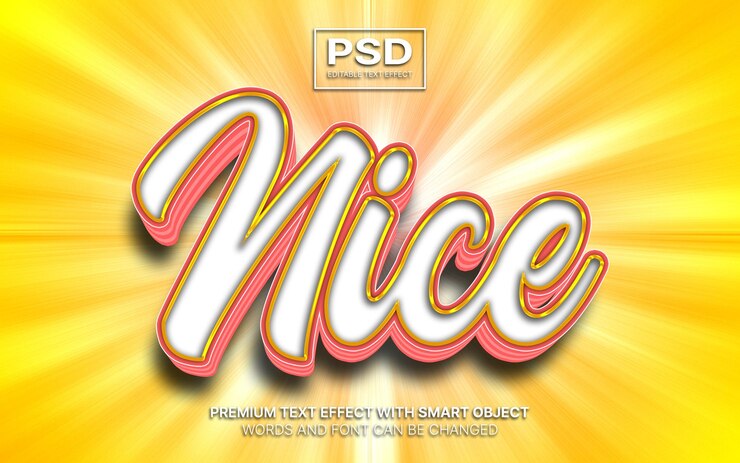 PSD 3d nice editable text effect