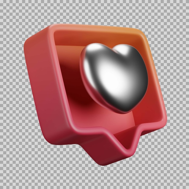 PSD 3d notificar ícone de cor dinâmica do coração