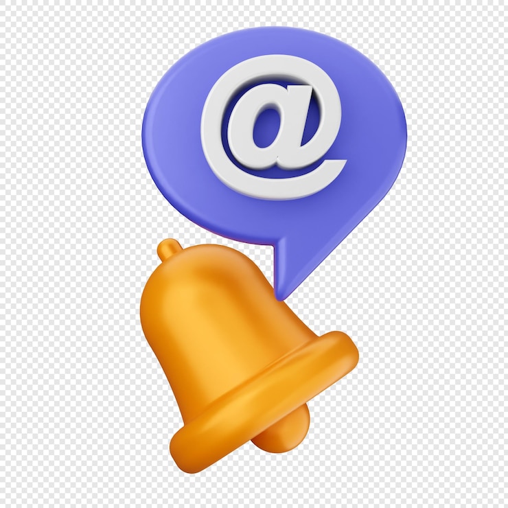 PSD 3d notification bell address