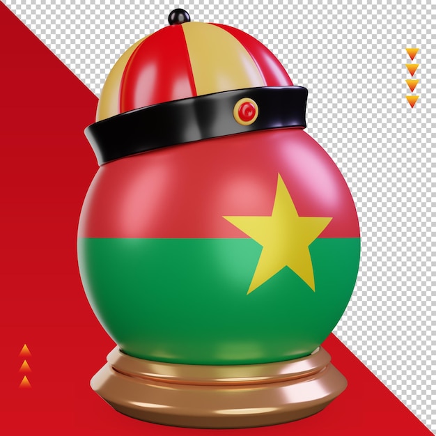 PSD 3d nouvel an chinois burkina faso rendu du drapeau vue de gauche