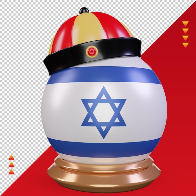 PSD 3d, nouvel an chinois, israël, drapeau, rendu, vue frontale