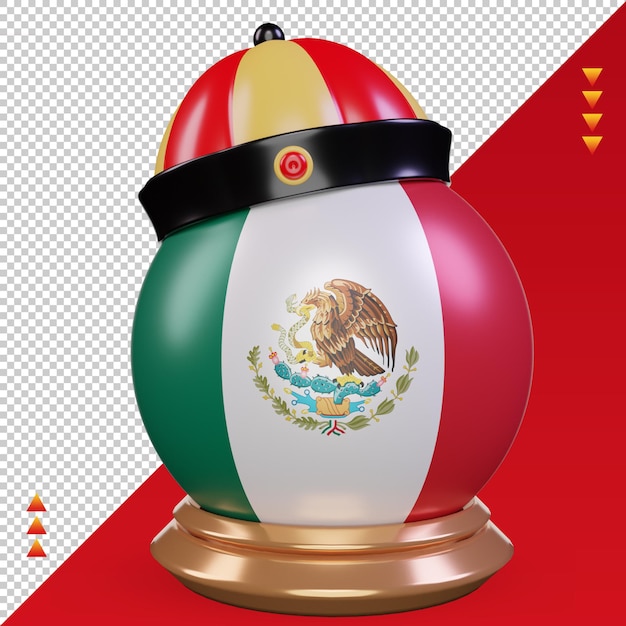 PSD 3d, nouvel an chinois, mexique, drapeau, rendu, vue frontale