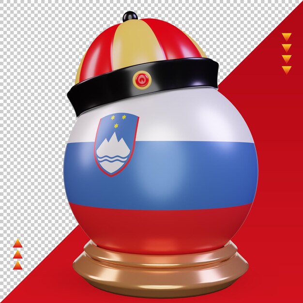 3d, nouvel an chinois, slovénie, drapeau, rendre, vue frontale
