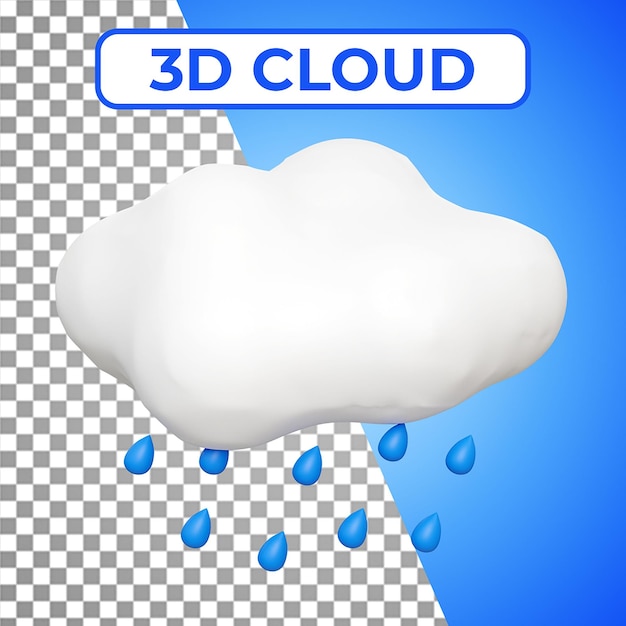 3d nube render icono de informe meteorológico