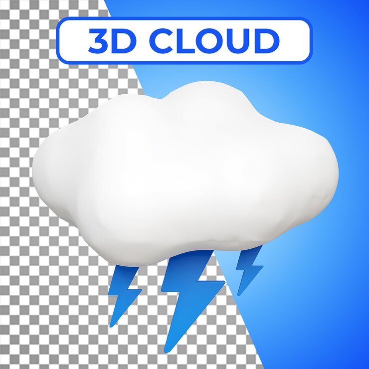 PSD 3d nube render icono de informe meteorológico