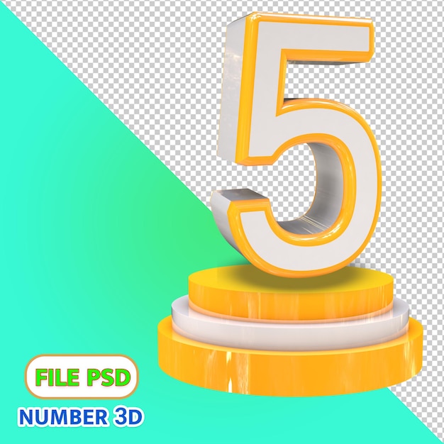 3d number five