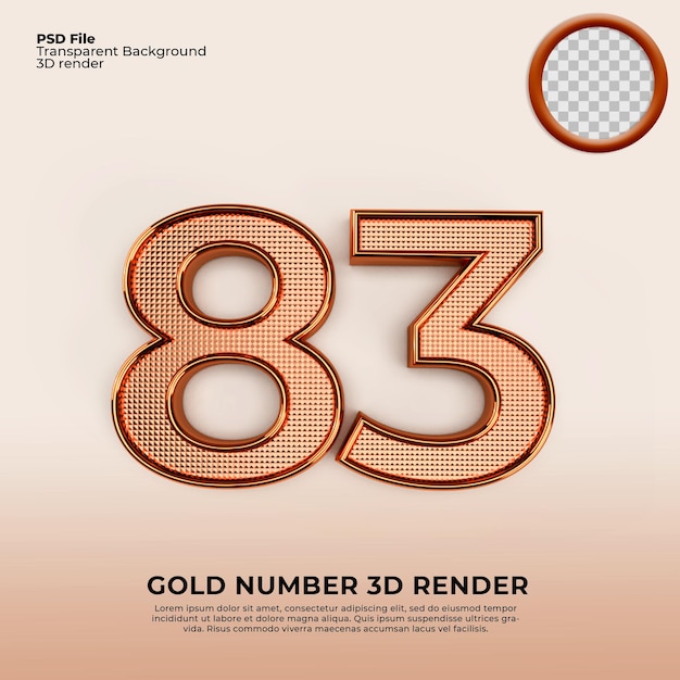 3d numeri 83 lusso d'oro