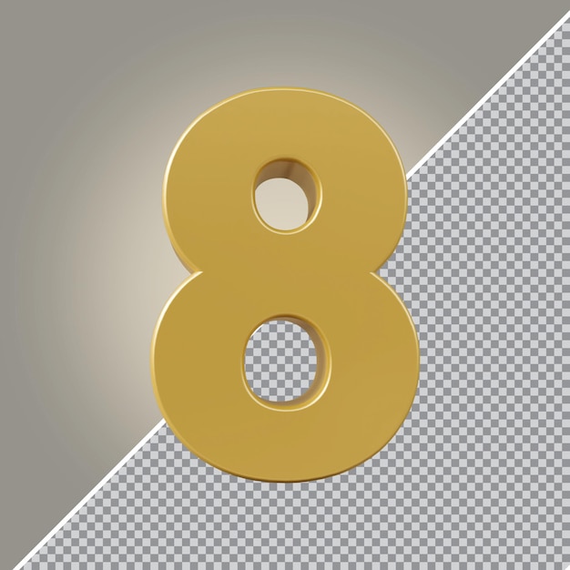 3D numéro 1 luxe doré