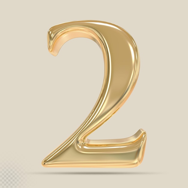 3D numero 2 oro