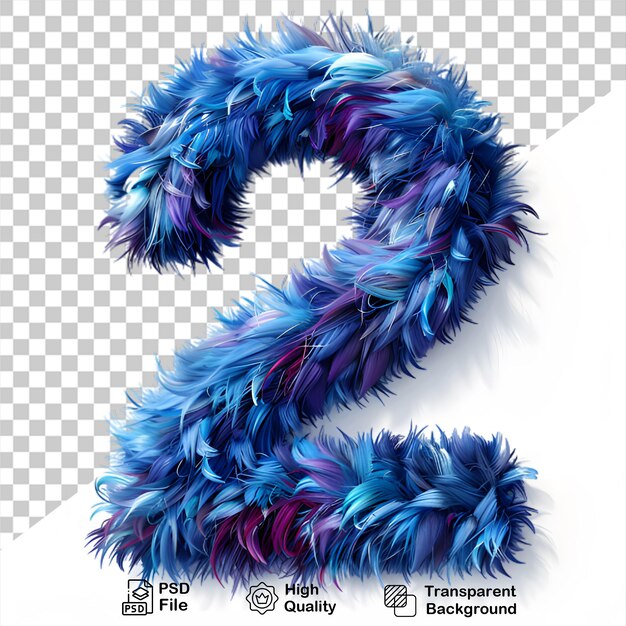 PSD 3d numéro 2 typographie monstre numéro fichier png